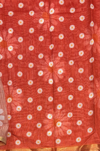 Premium Linen Cotton |Rust Orange | MBLC28