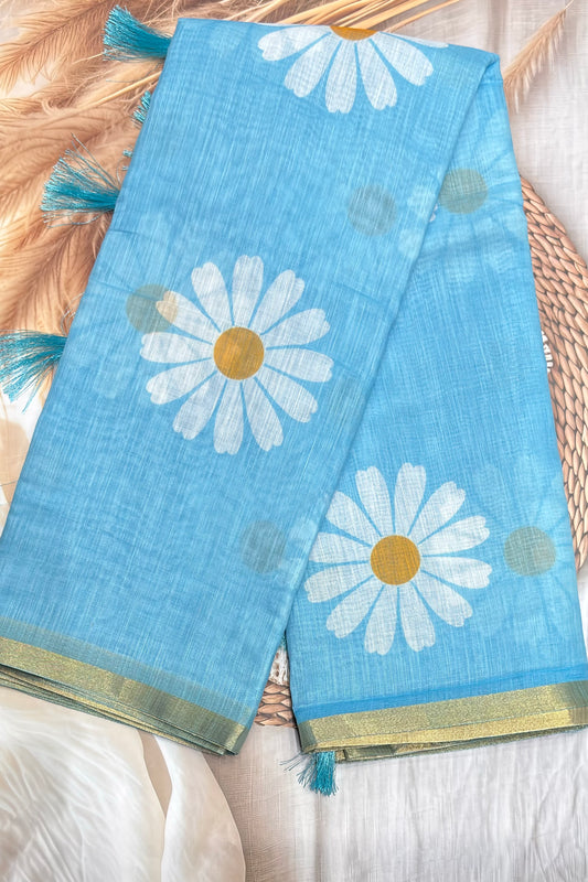 Premium Linen Cotton |Sky Blue |MBLC31