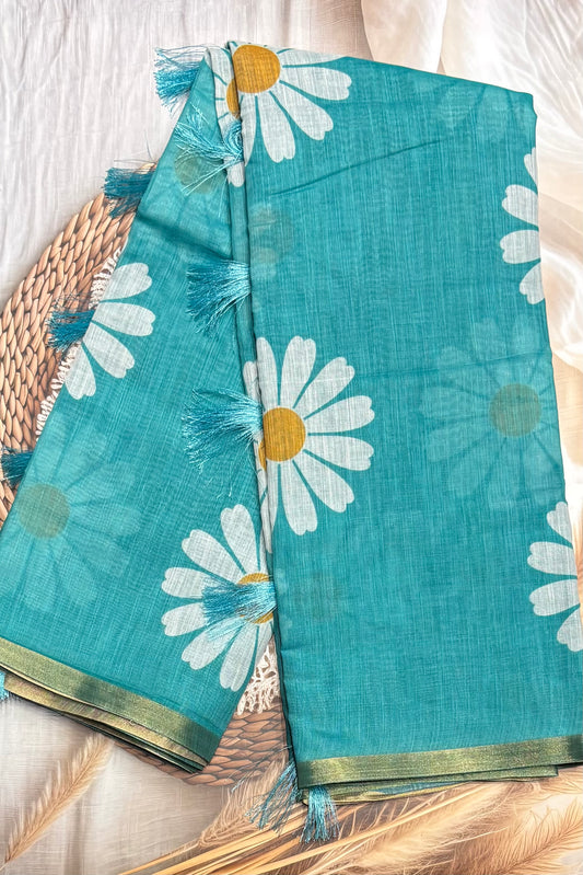 Premium Linen Cotton |Rama Blue |MBLC33