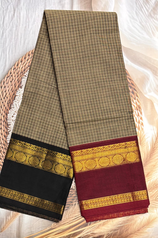 Meenakshi -Chettinad Muthukattam | Korvai Ganga Jamuna Retta Pet Border  | MCK05