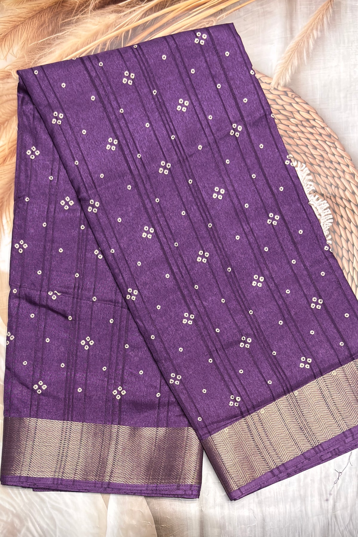 Premium Kotha Silk Saree - Open View