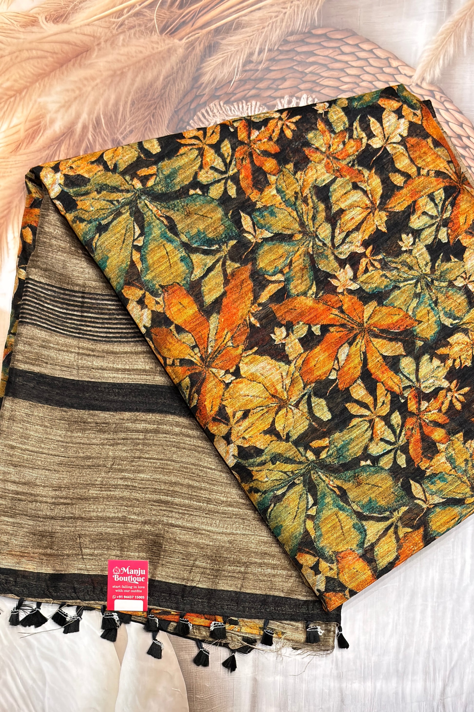Jute Linen Saree - Model