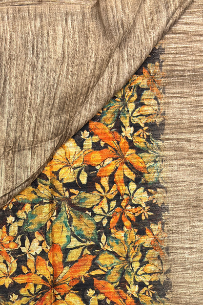 Jute Linen Saree - Open View