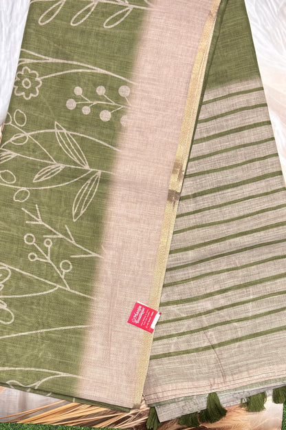 Premium Linen Cotton Saree - Model