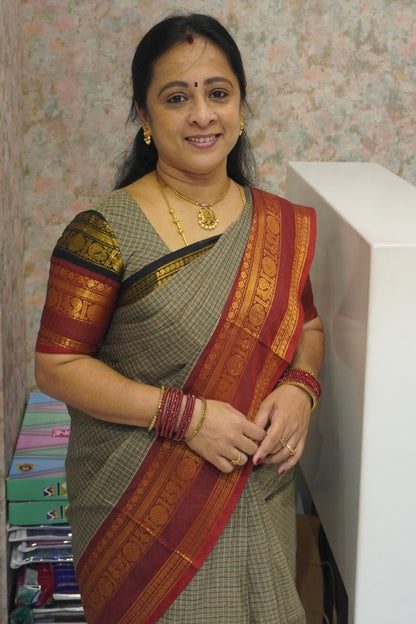 Meenakshi -Kanchi Cotton | Korvai Checks GJ | MCK01