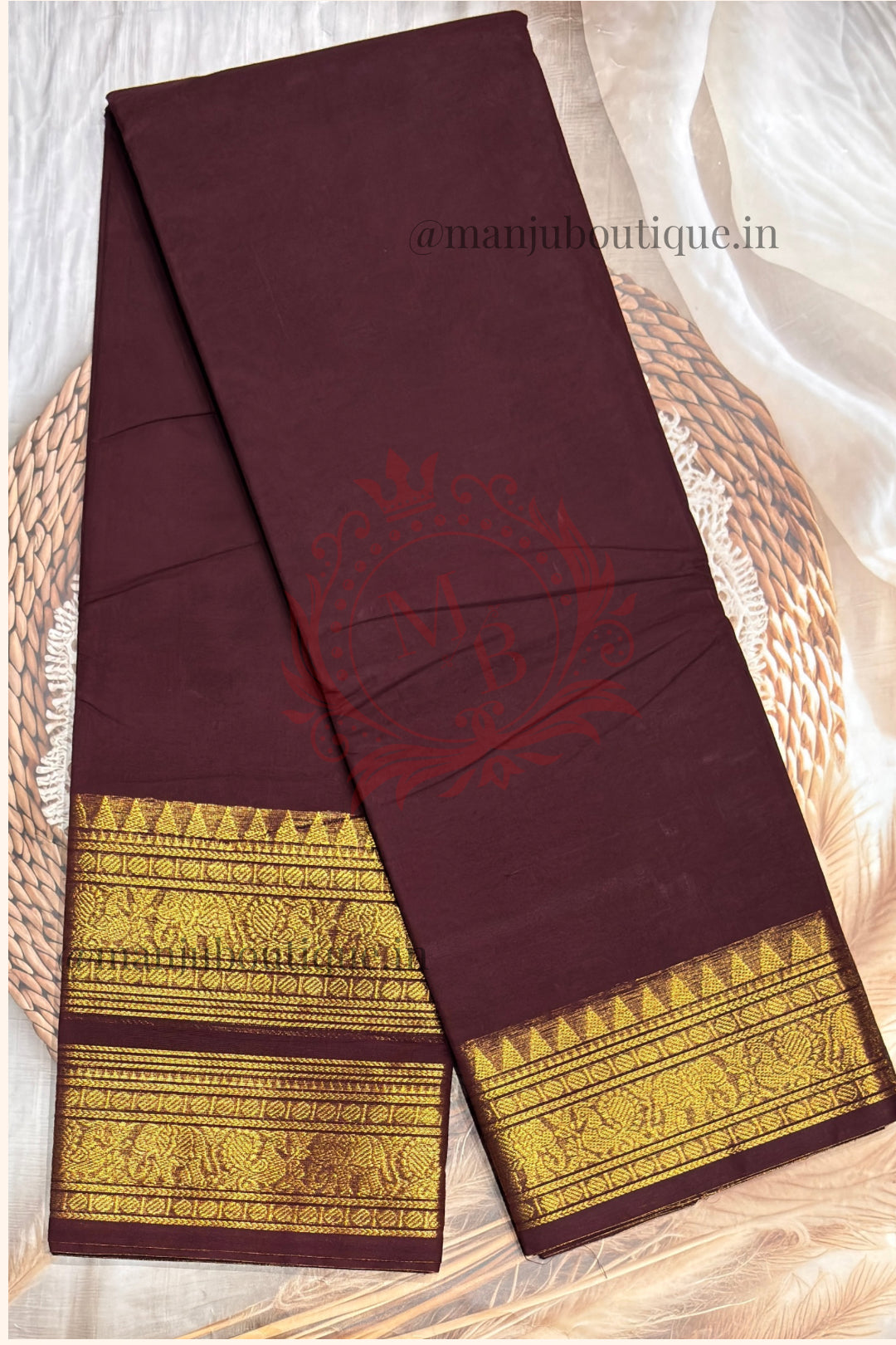 Meenakshi -Kanchi Cotton |Deep Maroon| MCK34