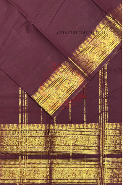 Meenakshi -Kanchi Cotton |Deep Maroon| MCK34