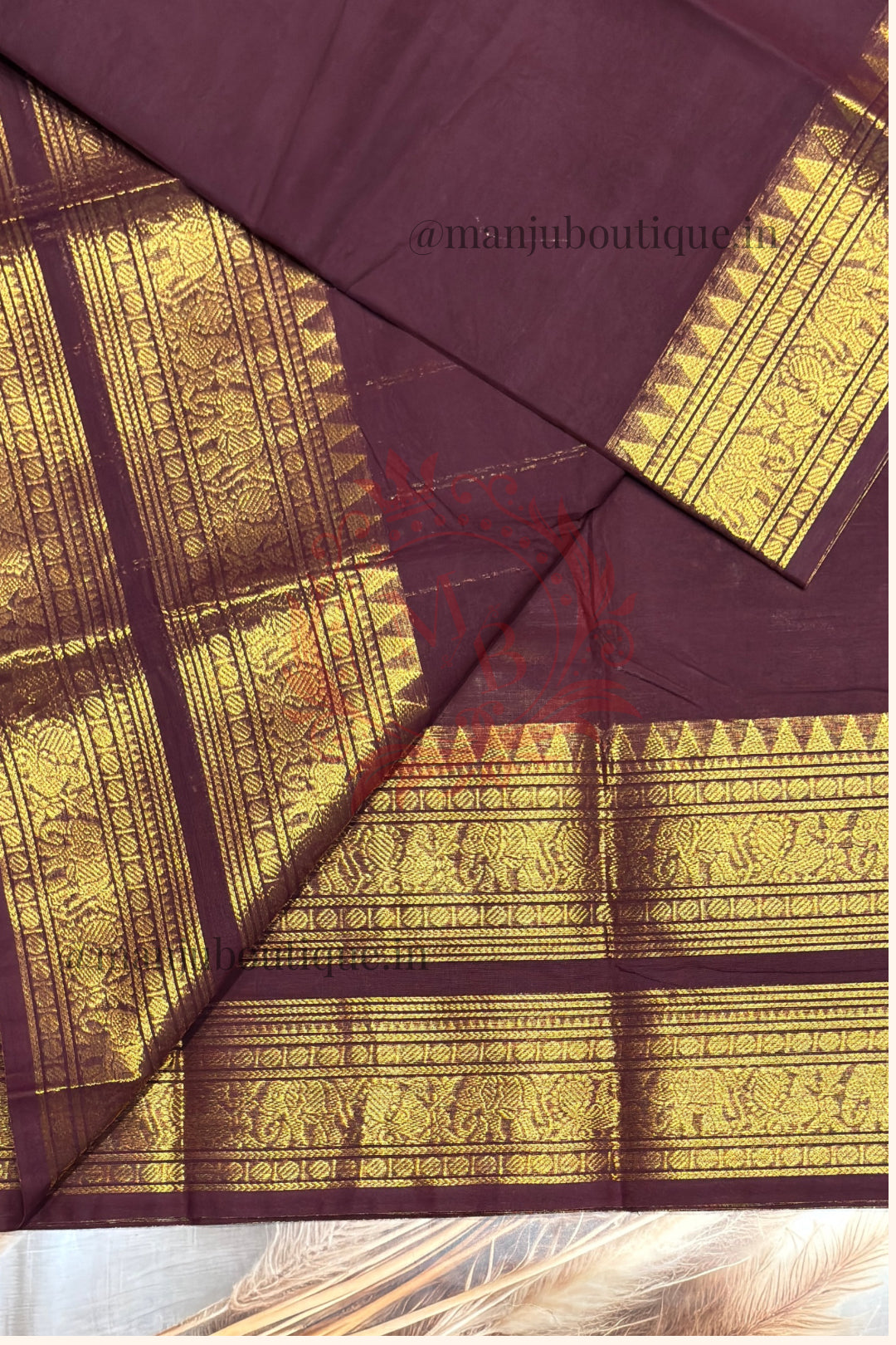 Meenakshi -Kanchi Cotton |Deep Maroon| MCK34