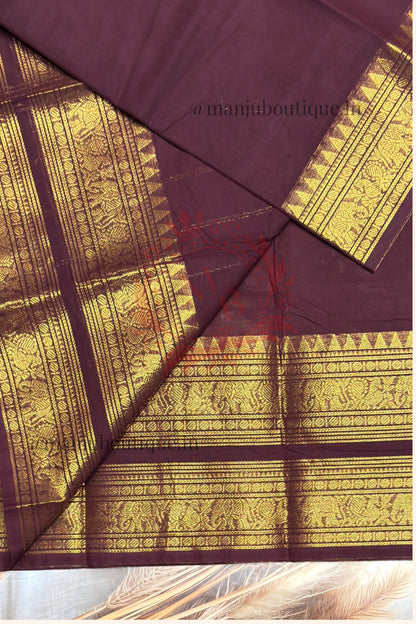 Meenakshi -Kanchi Cotton |Deep Maroon| MCK34