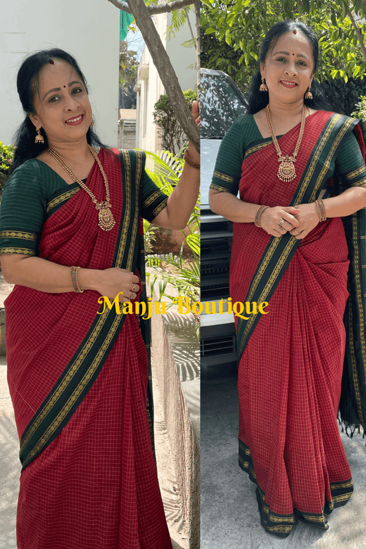 Kalyani Cotton Checks Retta Petta |KCRP05 - Manju Boutique