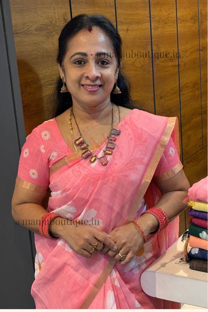 Premium Linen Cotton| Pink|MBLC20